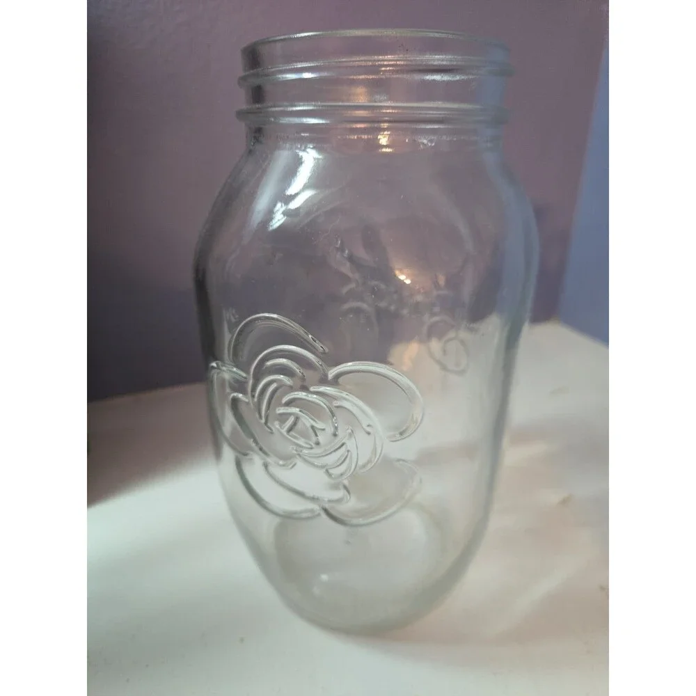 The Bougs 1/2 Gallon Extra Large Wide Mouth Floral Glass Mason Jar